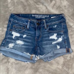 Distressed Denim Shorts